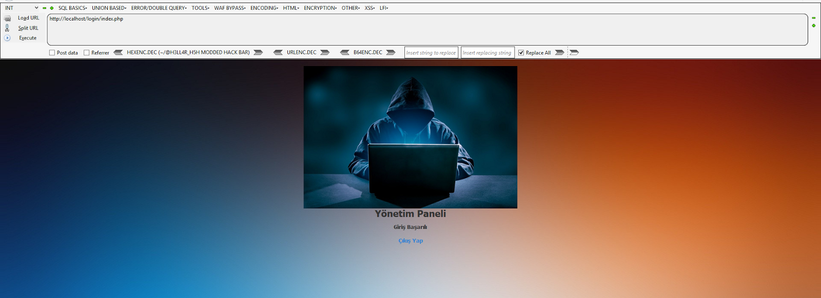 Login başarılı