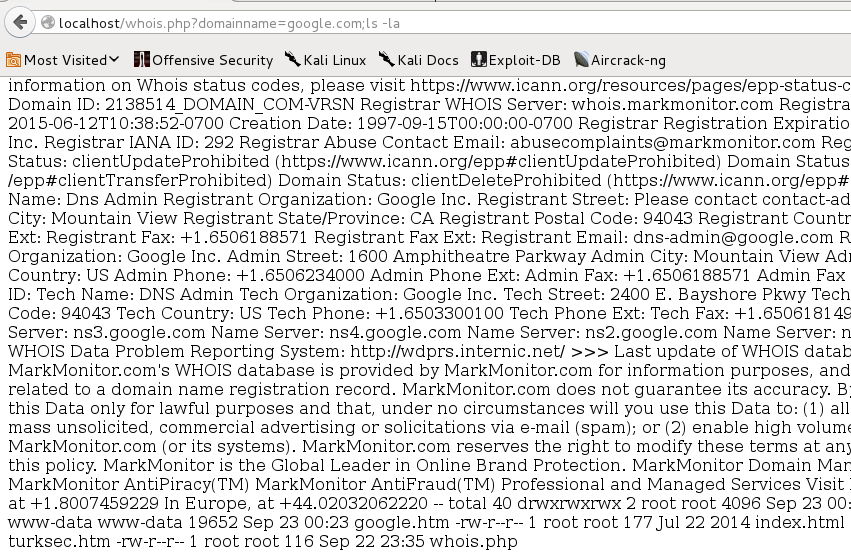 Noktalı virgül ile web sitesi denemesi